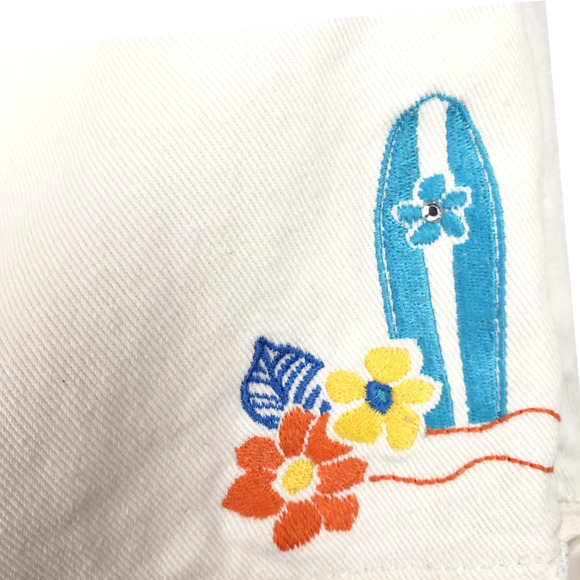 GYMBOREE Girl's Fun in the Sun White Denim Jean Embroidered Skirt Size 12 - Picture 3 of 11